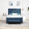 Box Spring Bed with Headboard Blue 140 X 190 Cm Fabric