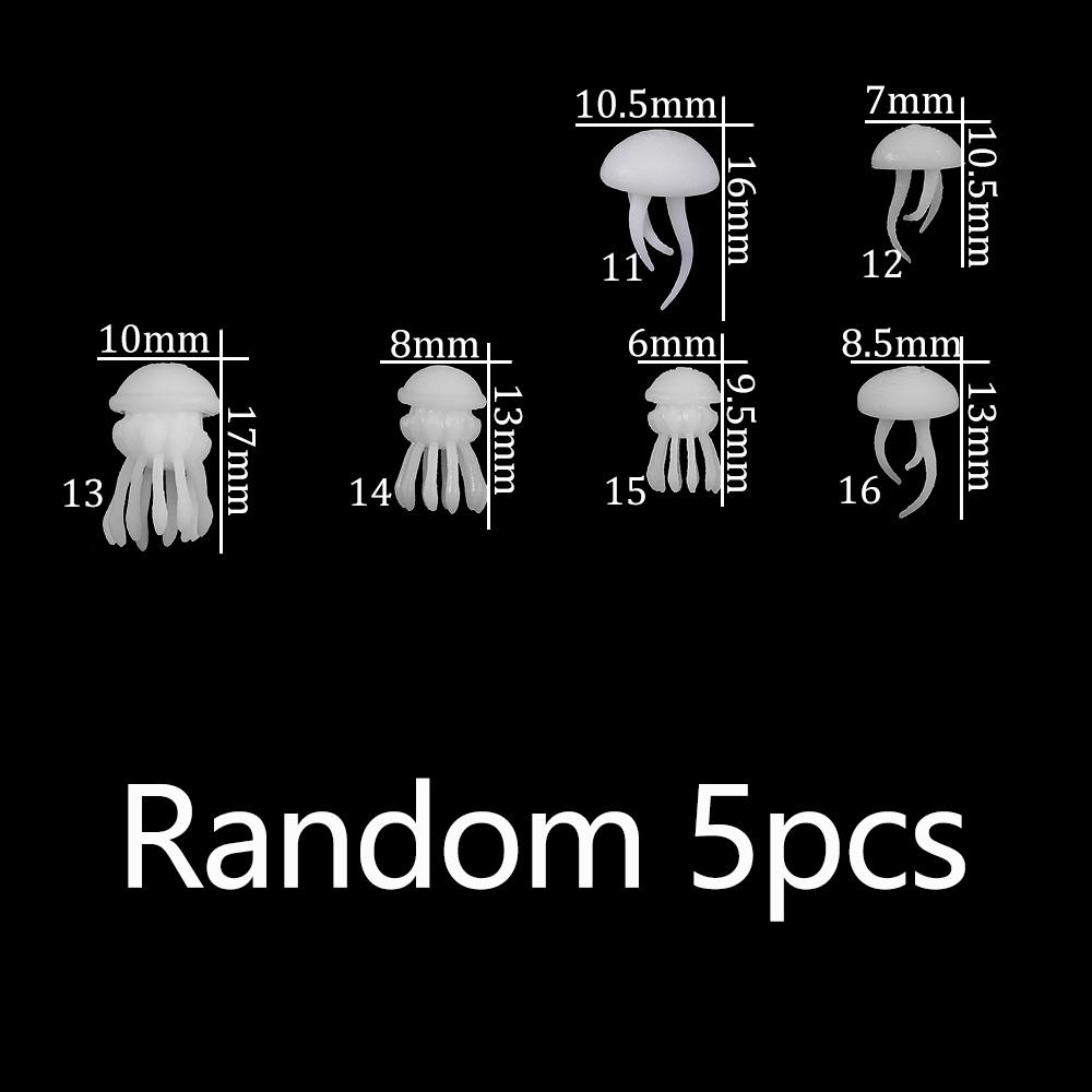 1-5Pcs 3D Mini Jellyfish Model Crystal Ocean Resin Modeling Filler For DIY Crafts Jewelry Fillings Decorations Materials