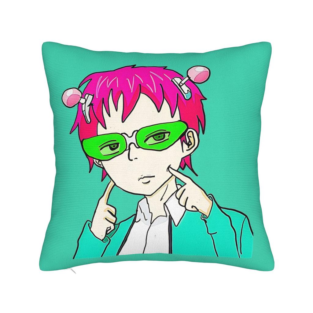 Saiki Kusuo Yare Yare Square Pillow Case  Cushion Cover Vintage Zipper Decor Throw Pillow Case Cover for Home 45x45cm