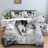 Luxuriöses Wolf Serie 3D Digitaldruck Bettwäsche-Set Enthält 3 Teile Für Tagesdecke 4 Teile Für Bettwäsche-Set