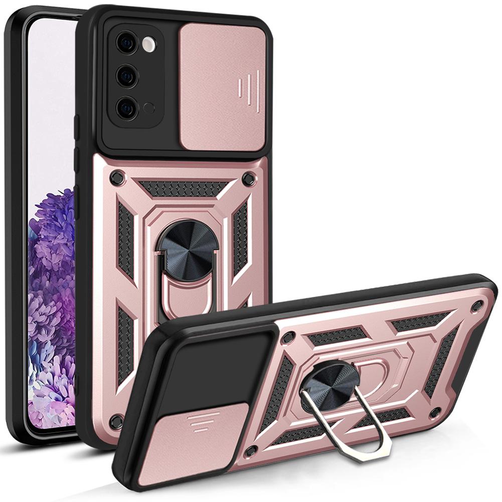 Für Samsung S20 Hülle Galaxy S20 FE Cover Galaxy S20+ Plus Magnetischer Ringhalter Rüstung Handyhülle Schiebefach Kamera Schutz Rückseite Hülle