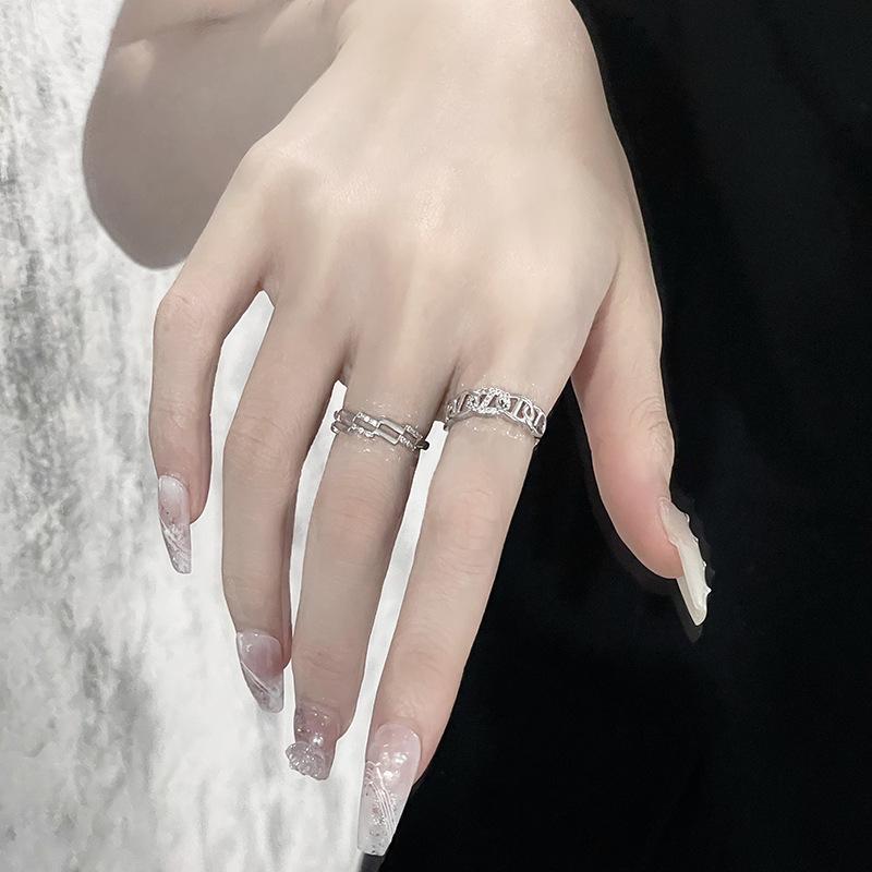 Pig Nose Inlaid With Zircon Full Diamond Ring, Woman'S Cold Wind, High Sense Of Fashion, Trendy Open Index Finger Ring