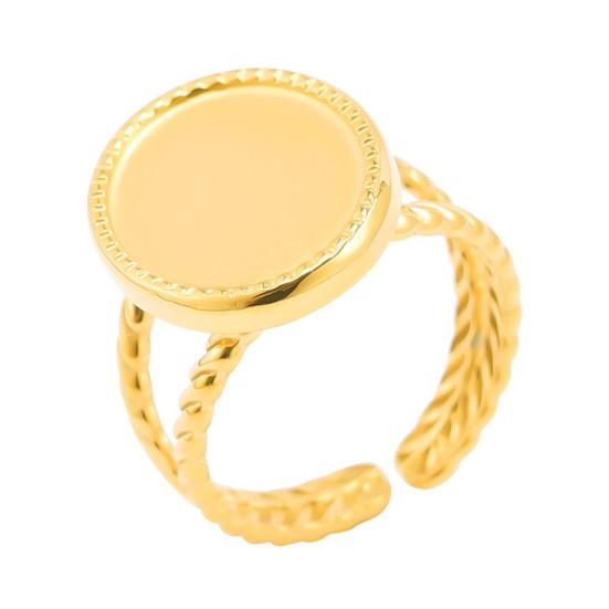 Stainless Steel Ring Base Adjustable Ring Blank Cabochon Ring Blank Base Flat Bezel