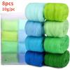 8 Colors DIY Wool Roving Needle Felting Wool Felting Fibre Handmade Material For Beginners Needle Felting Product Making