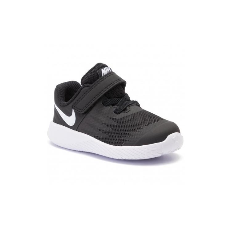 Nike Slip Resistant Cushioning Low top Running Shoes Black White Infant And Toddler 907255-001