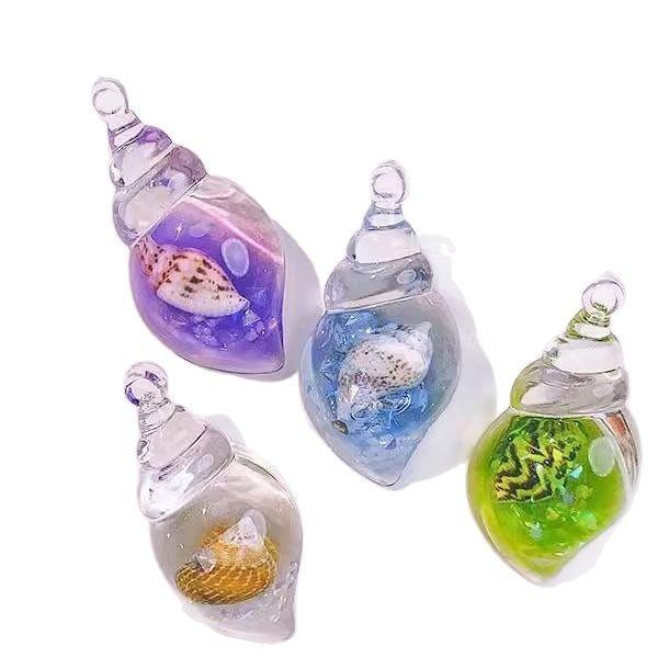 Seven-color Luminous Conch Snail Acrylic Jewelry: DIY Cream Glue Keychain, Bag Charm, Earrings, Pendant.