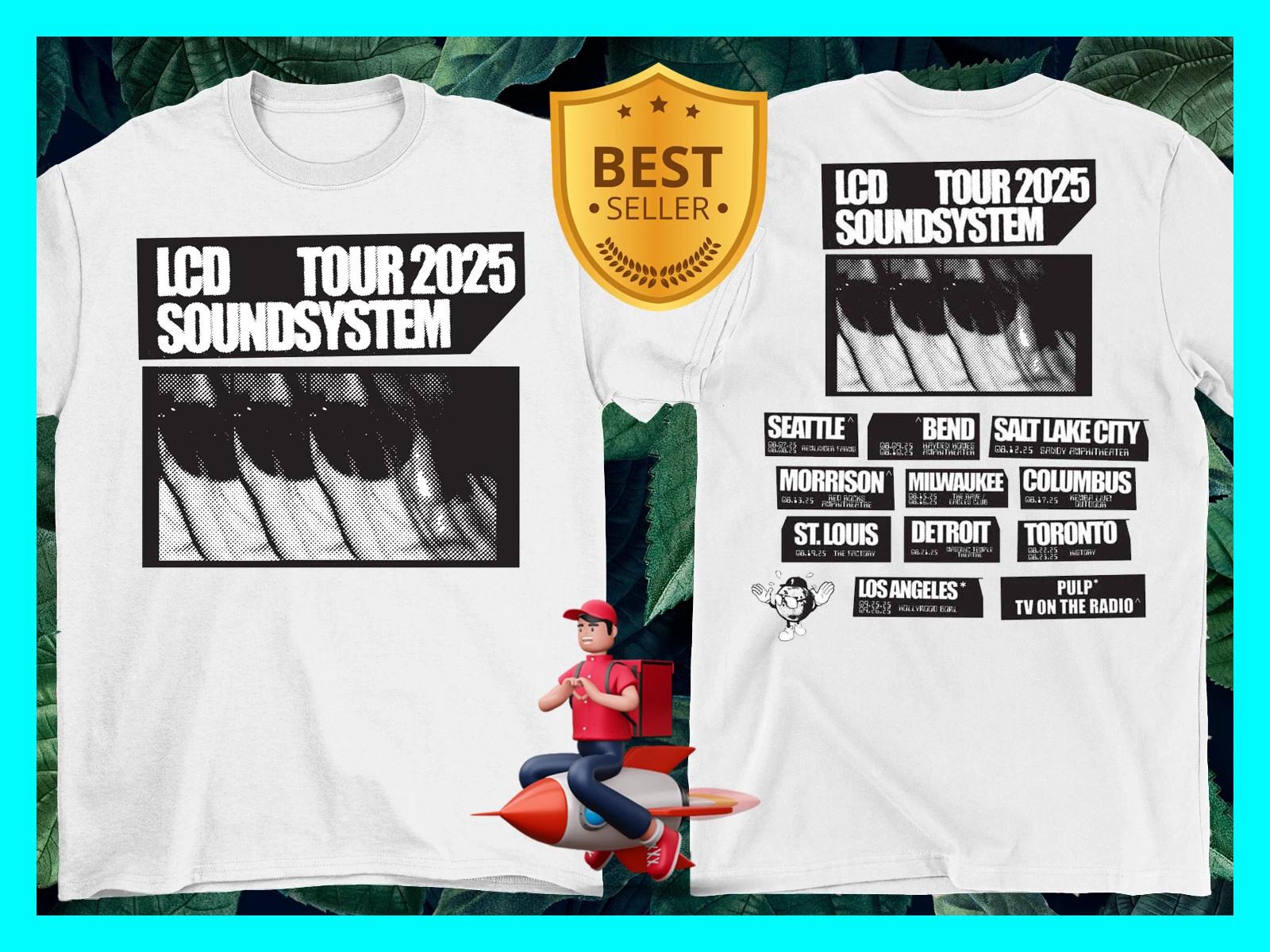 LCD Soundsystem Band Summer 2026 Tour T-Shirt White Unisex XL