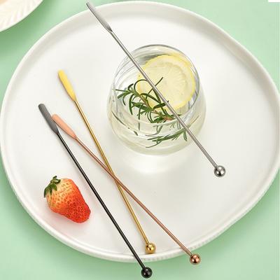 Stainless Steel Stirring Rod Comfortable Grip Long Handle Stir Coffee Milk Cocktail Wine Mixing Stick Kitchen Gadget