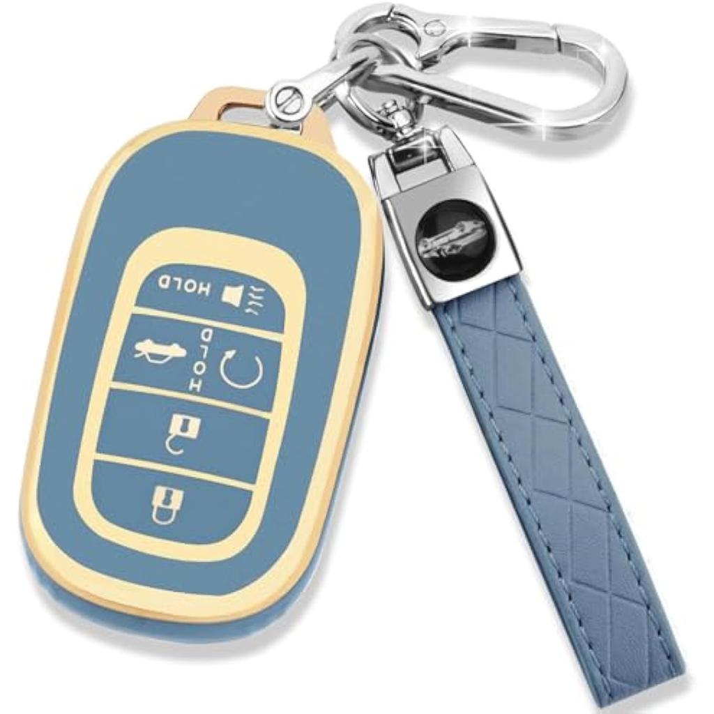 Honda Schlüsselanhänger, weiche TPU Schutzhülle für Schlüsselanhänger mit Honda Accord, Civic, Pilot Smart-Fernbedienungsschlüssel.