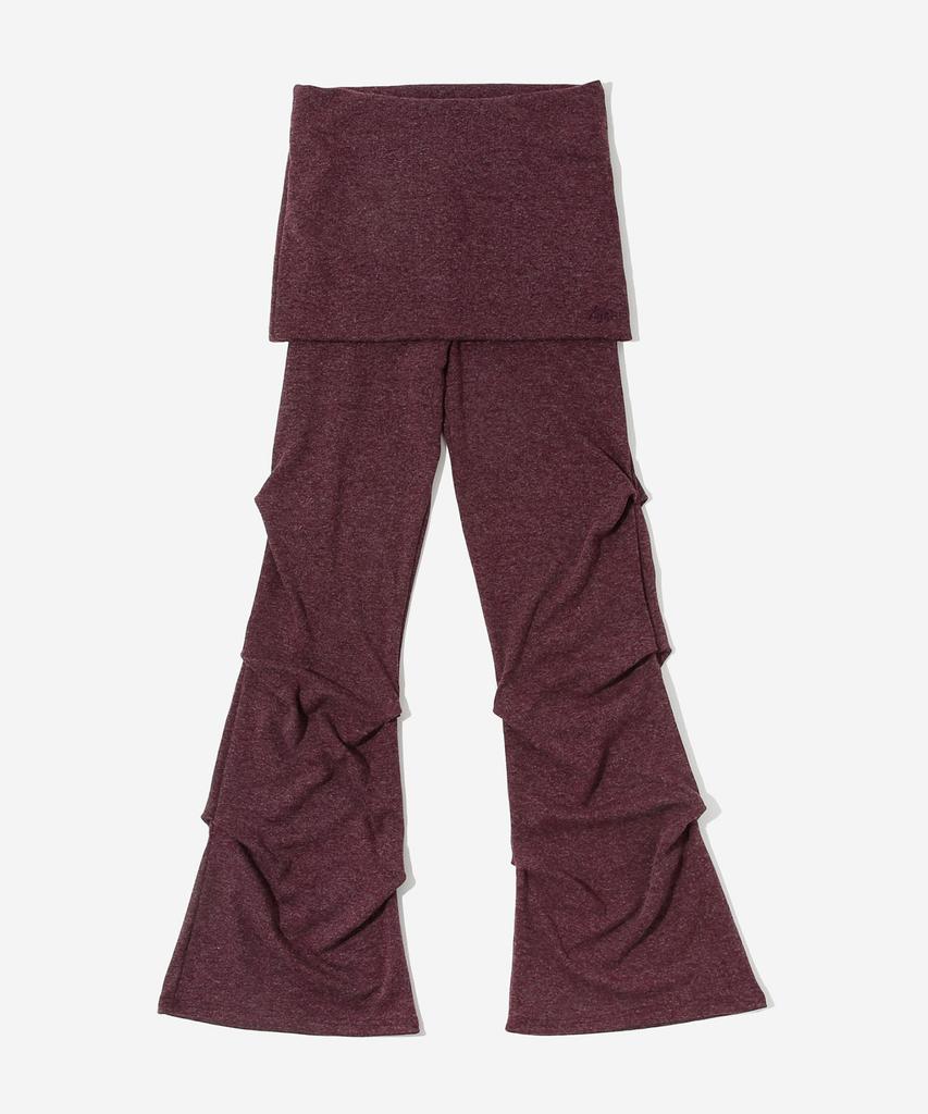 KIJIKO Ke609-Shirring Skirt Leggings Burgundy