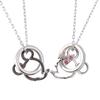 THE KISS Disney Collection Mickey & Minnie Silver Pair Necklaces DI-SN1213DM-1203DM - Matching Jewelry for Couples, Men & Women