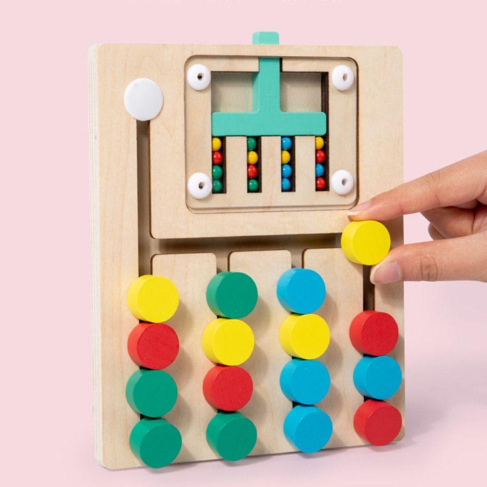 Color Sorting Color Matching Kids Game Wooden Wooden Rolling Toy Boy and Girl