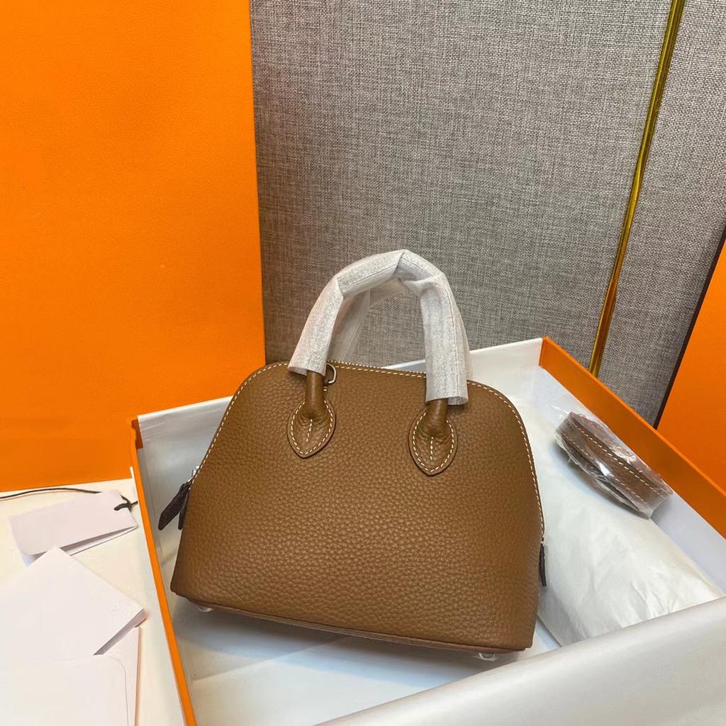 Kann mit Shell Bag Lychee Muster Togo Rindsleder Einzel Schulter Diagonal Kreuz Hand-gehalten Leder Frauen Stil Mode Klassische Frauen Stil beschriftet werden