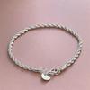 925 Silver Bracelet 3MM Twisted Rope Exquisite Ladies Fashion Wedding Party Gift Jewelry