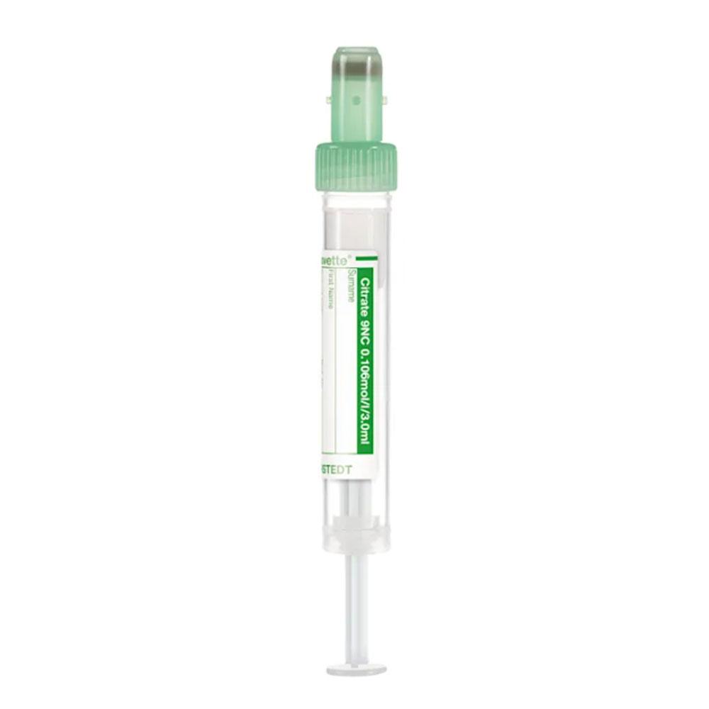 Sarstedt -Monovette® Citrate 9Nc Blood Collection Tube 3 - Sodium Citrate 3.2% Green With Label 66X11 50 Pcs