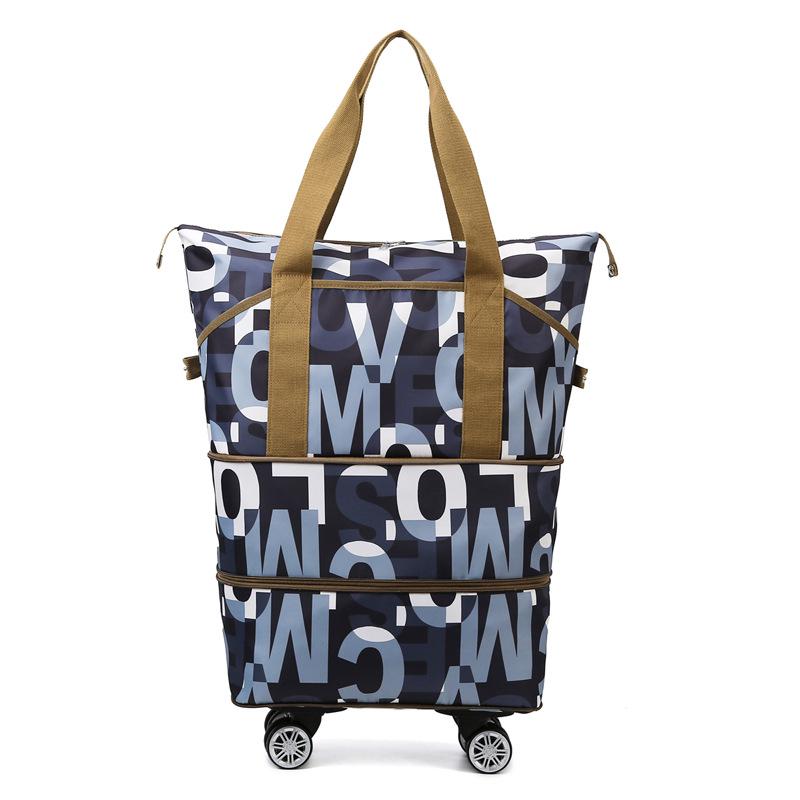 Kostenloser Versand Trolley Gepäckset mit großer Kapazität: Modische, tragbare Reise- und Wickeltasche mit Rädern