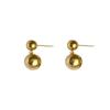 Cold Style Metal Double Ball Earrings, Niche High-End Spherical Earrings, Women'S Simple And Versatile Design Earrings