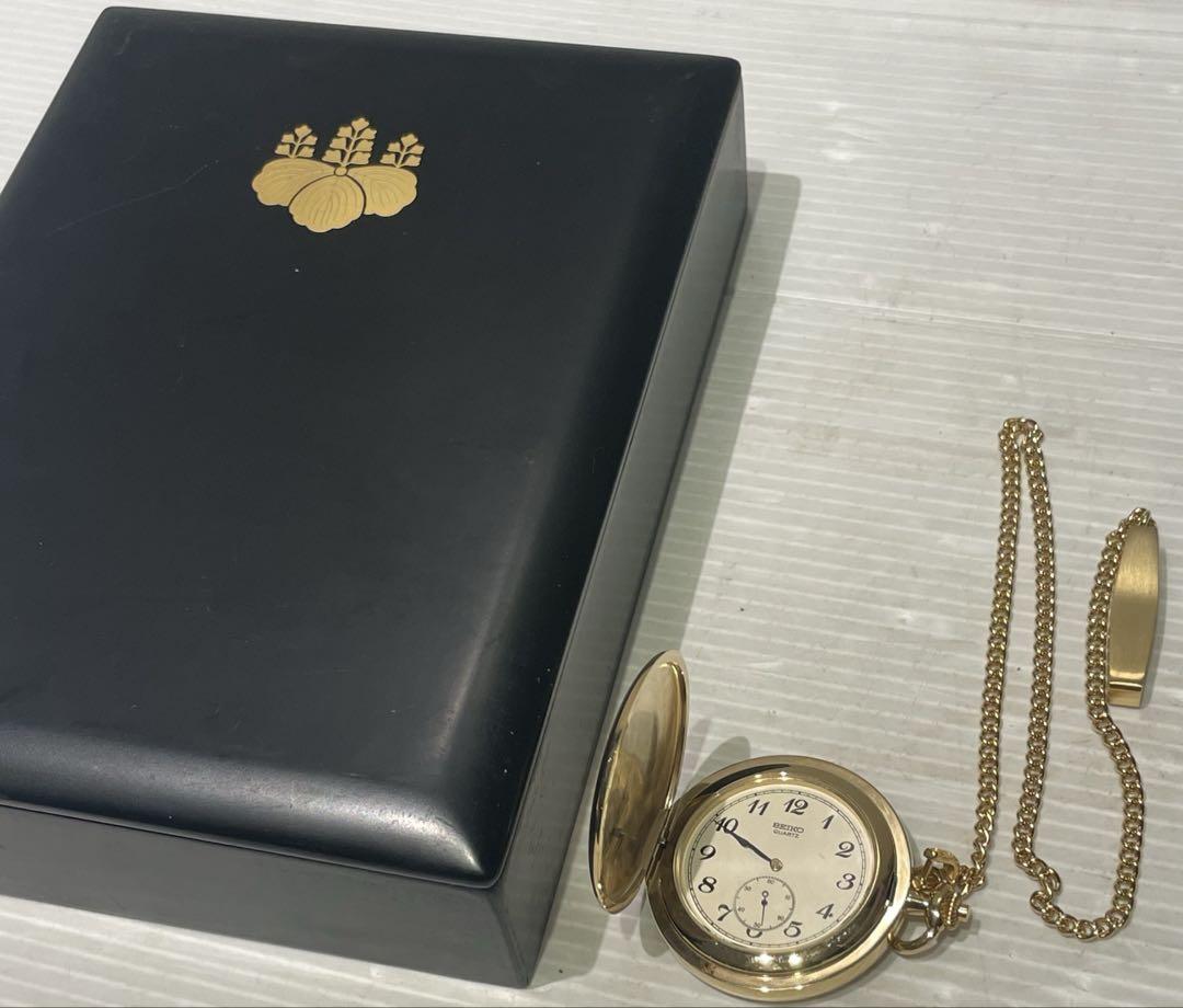 

[Б/У] SEIKO/Сейко карманные часы, маленький предмет, с коробкой, памятный подарок от премьер-министра