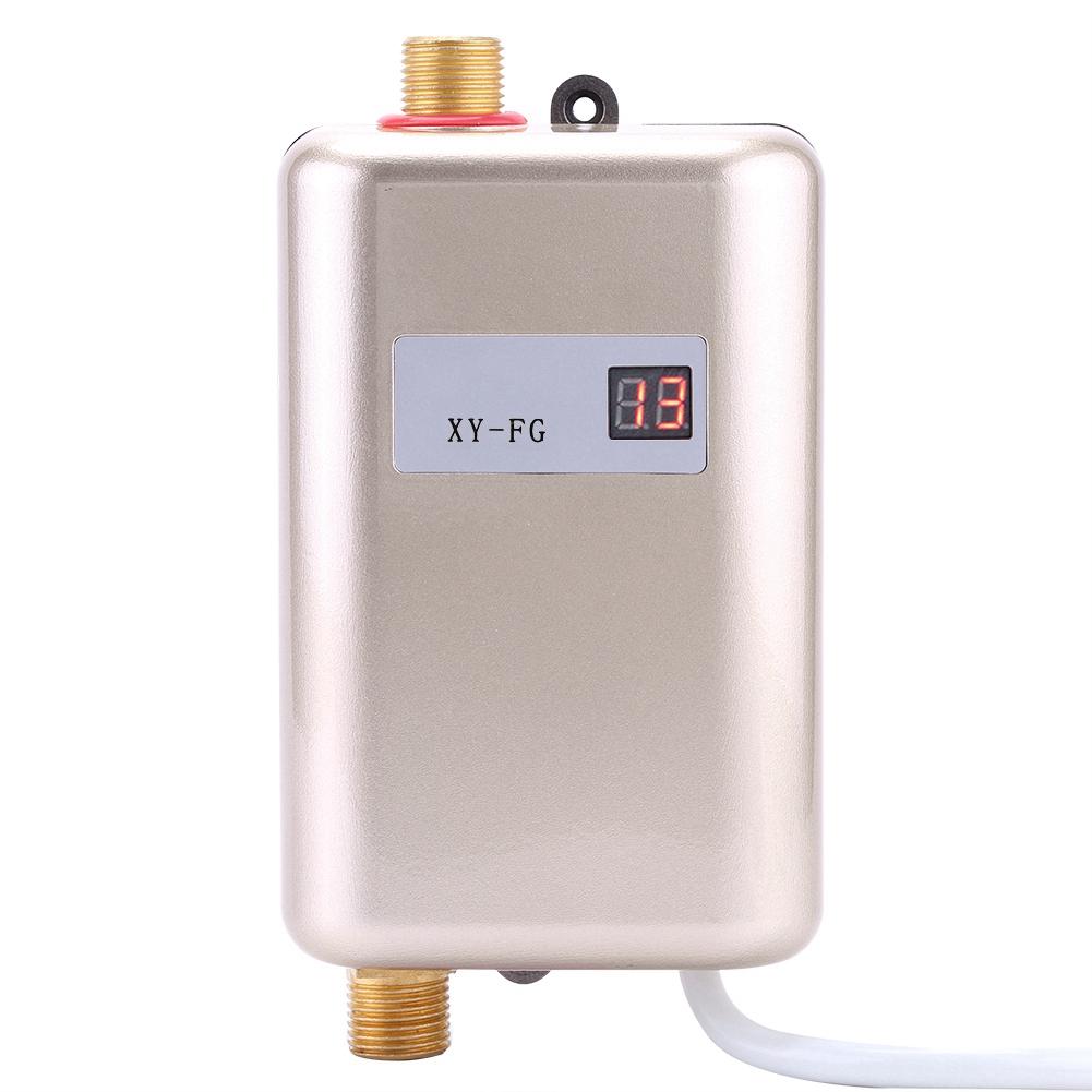 3400W Mini Elektrischer Durchlauferhitzer Sofort Heißwasser Badezimmer Küche Waschen Golden