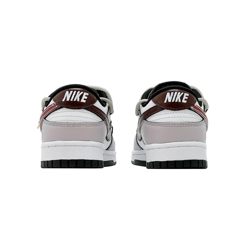 Nike Dunk Leather Abrasion Resistant Low Top Skateboard Shoes Unisex White Red HF5441-100(Team1466-QD)