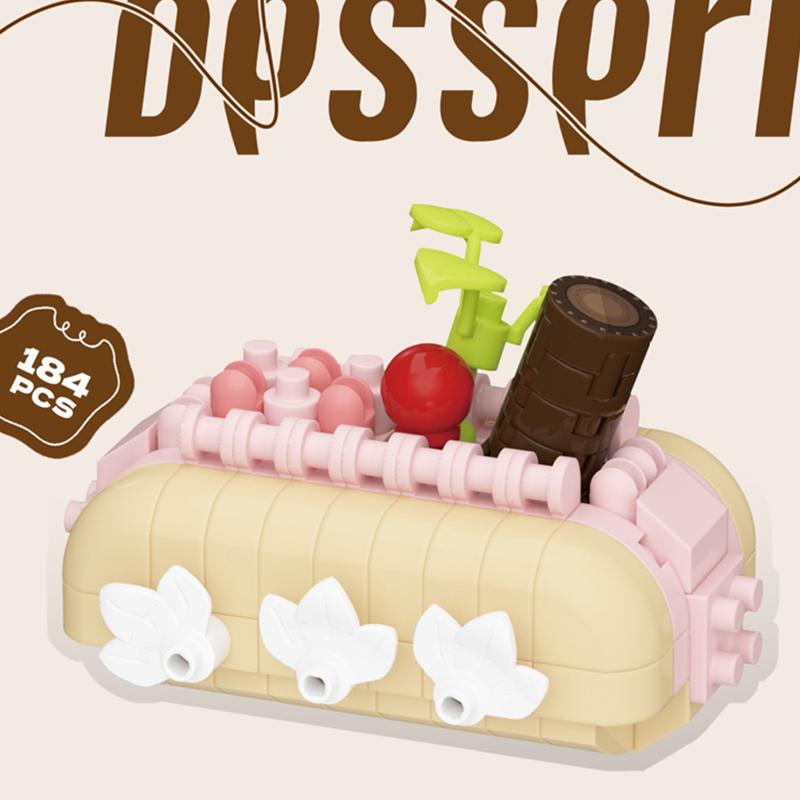 DIY MOC Ciasto Wafel Tost Czekolada Suflet Rolada Szwajcarska Lody Kruche Tartaletki Klocki Model Klocki Zestawy Zestawy Zabawki dla Dzieci