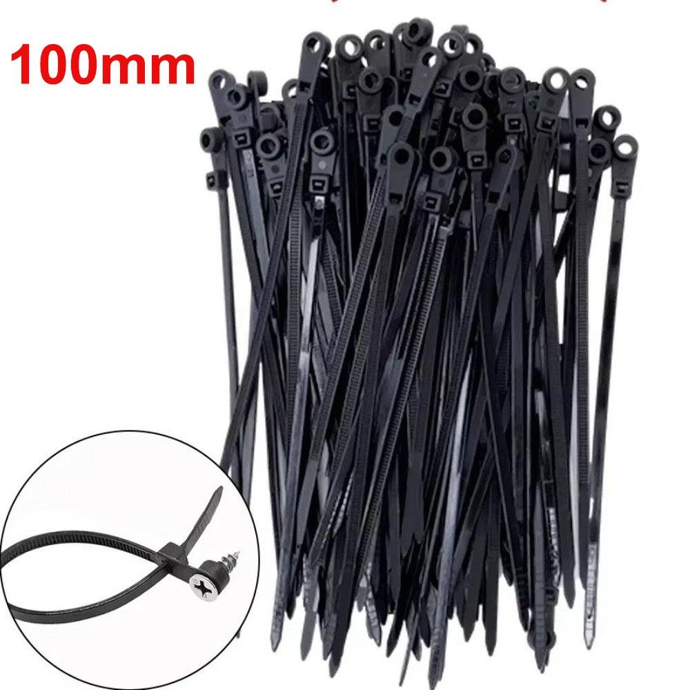 100pcs Self-Locking Screw Hole Cable Ties Heavy Duty Cord Zip Ties  Car Daily Repair
