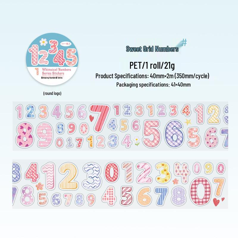Colorful Number & Decorative Ketchup Girl Digital Planner Stickers for DIY Planners