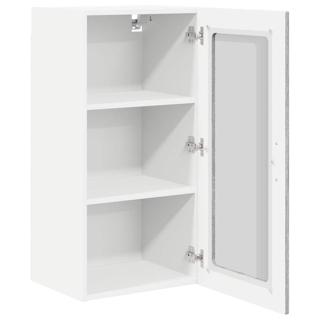 Wall Mounted Glass Cabinet PORTO 2 pcs Grey Sonoma 40 x 31 x 80 cm
