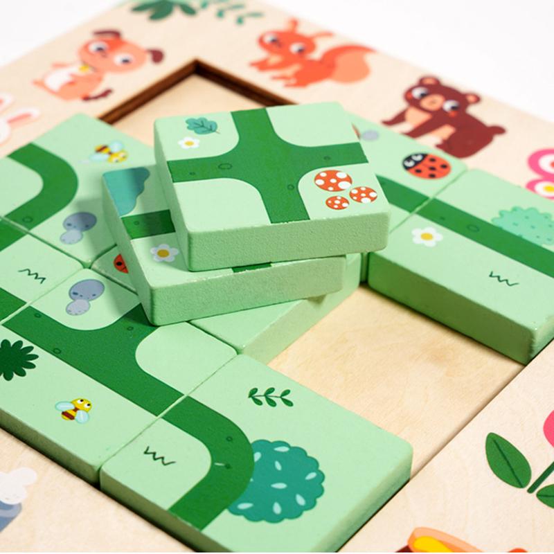 Montessori Holz Labyrinth Puzzle Kognitive Entwicklungsbrett Für Kinder Frühes Lernspielzeug