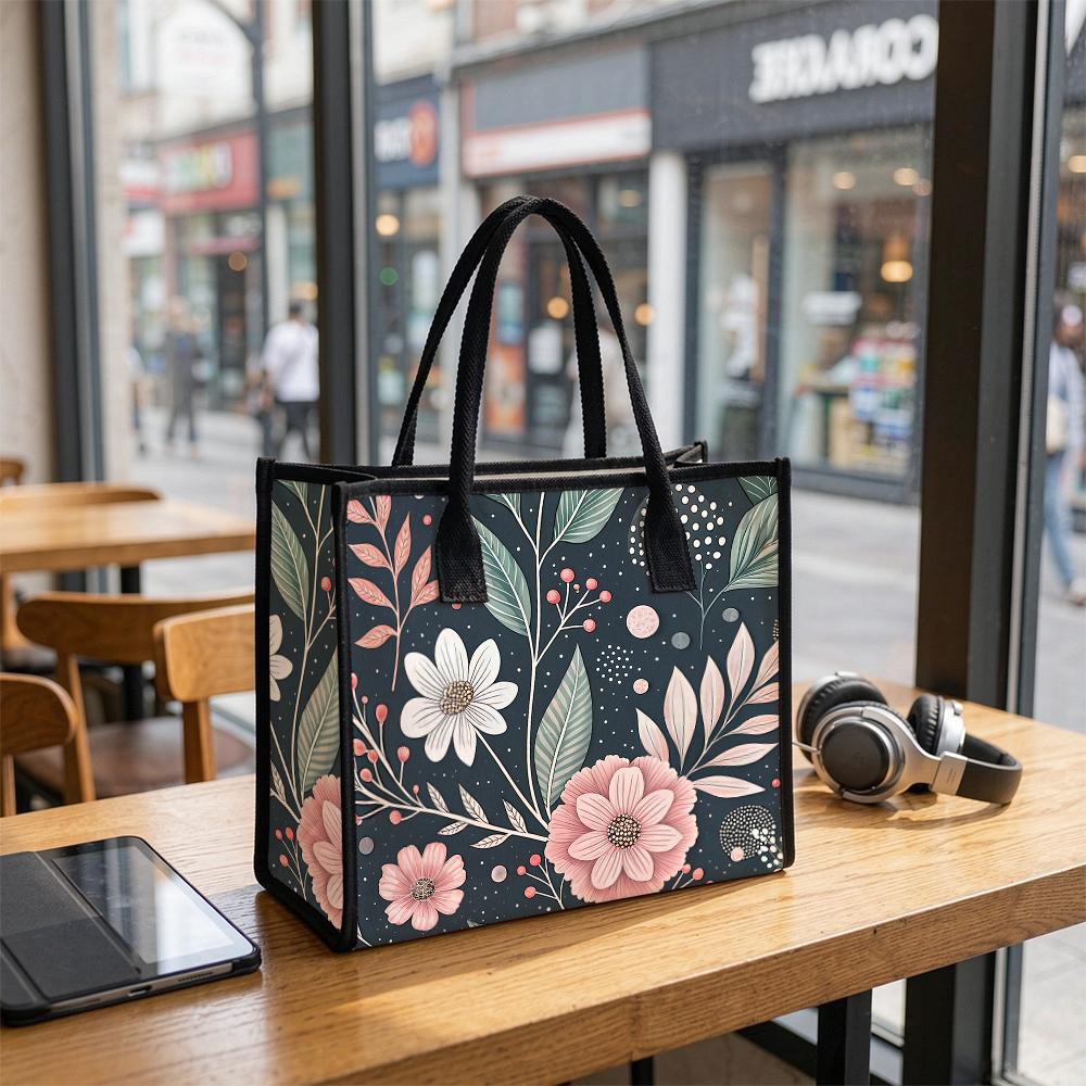 Elegant Floral Printed Casual Shoulder Tote Bag For Daily Shopping And Outdoor Commute Use