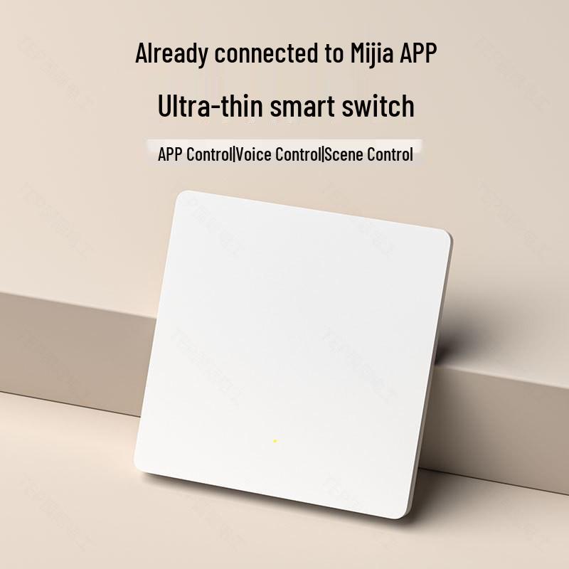 Smart Switch Panel with Four-Way Control and Voice-Activated Lighting, Compatible with Mijia App, Zero-Fire Version