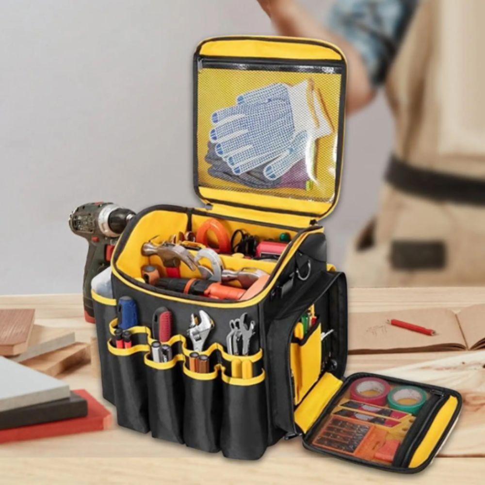 Large Capacity Tool Kit Wear-resistant Tool Tote Bag Removable Baffle Tool Organizer  Workshop