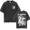 Anime Attack On Titan Vintage Washed Print T-shirt Mikasa Ackerman Eren Jaeger Wings of Freedom Logo Mens Summer Cotton T-shirts