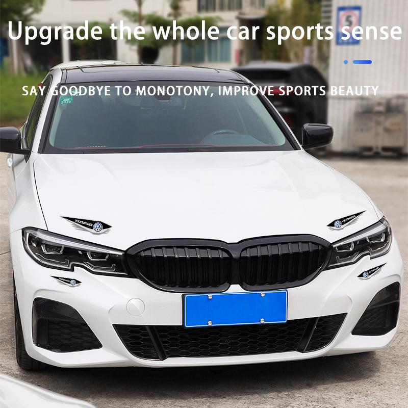 Heiß 4 Stück Styling Dekorative Aufkleber Autoaufkleber Zubehör für Volkswagen VW R-Line R GTI Polo T5 T-ROC Golf Passat Scirocco Je