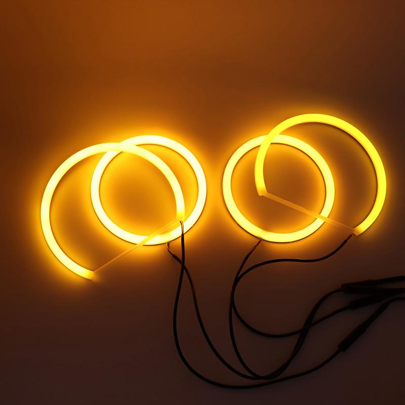 SMD Cotton Light LED Angel Eyes White and Yellow DRL Kit For BMW E60 E61 520i 525i 530i 540i 545i 550i M5 Pre LCI 2003 2004-2007