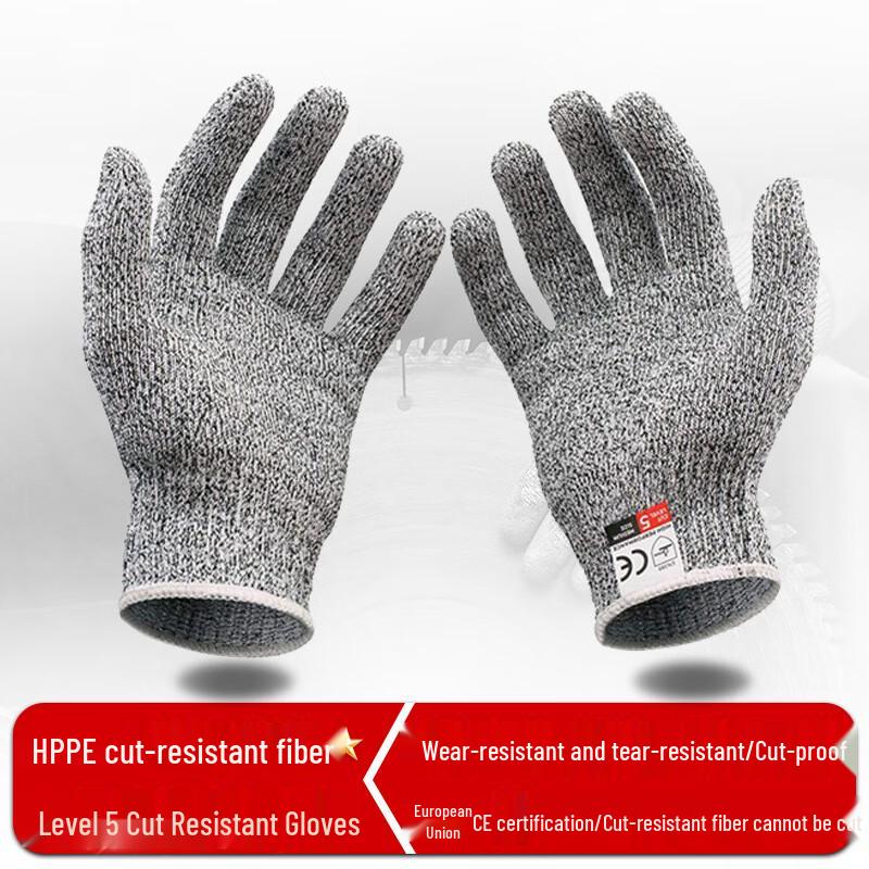 Jinsu HPPE Level 5 Cut-Resistant Work Gloves (5-Pair Pack)