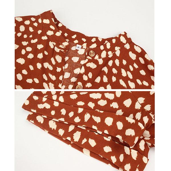 Юбка с принтом в горошек Платье с круглым вырезомЮбка в западном стиле с короткими — фото 10