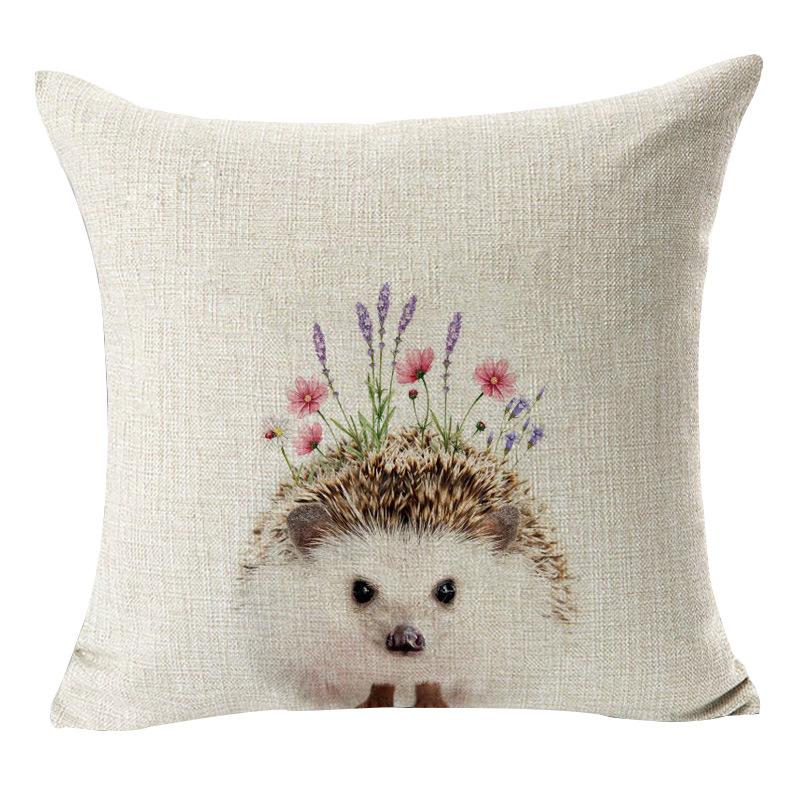 New Cute Little Animal Linen Pillowcase Home Sofa Pillowcase