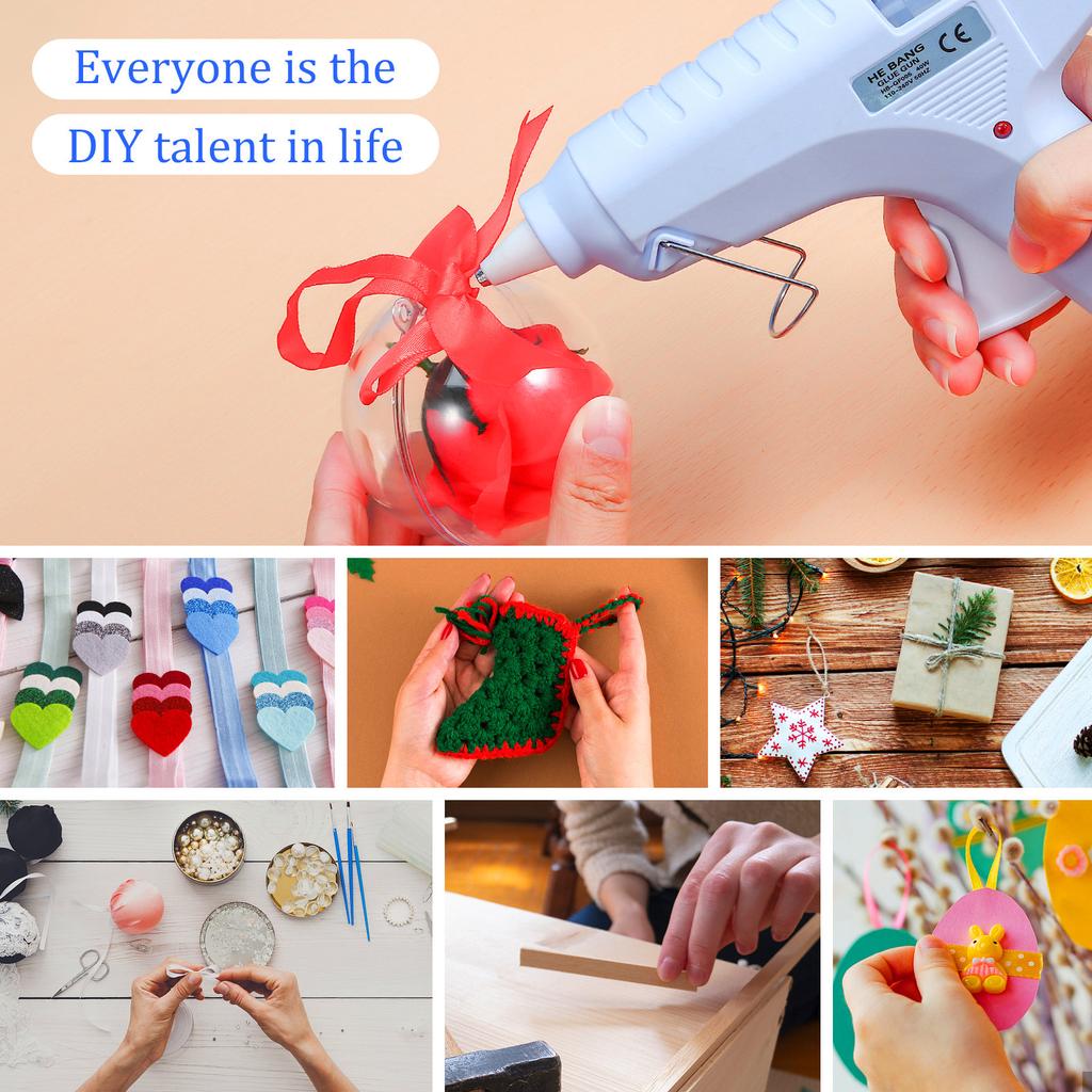 40W Blue Full Size Hot Melt Glue Gun, 11mm Sticks for Crafts