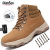 Waterproof Mens Safety Shoes Anti-smash Steel Cap Work Boots Anti-Puncture Work Boots Oil-Resistant Slip-Proof Industrial Shoes