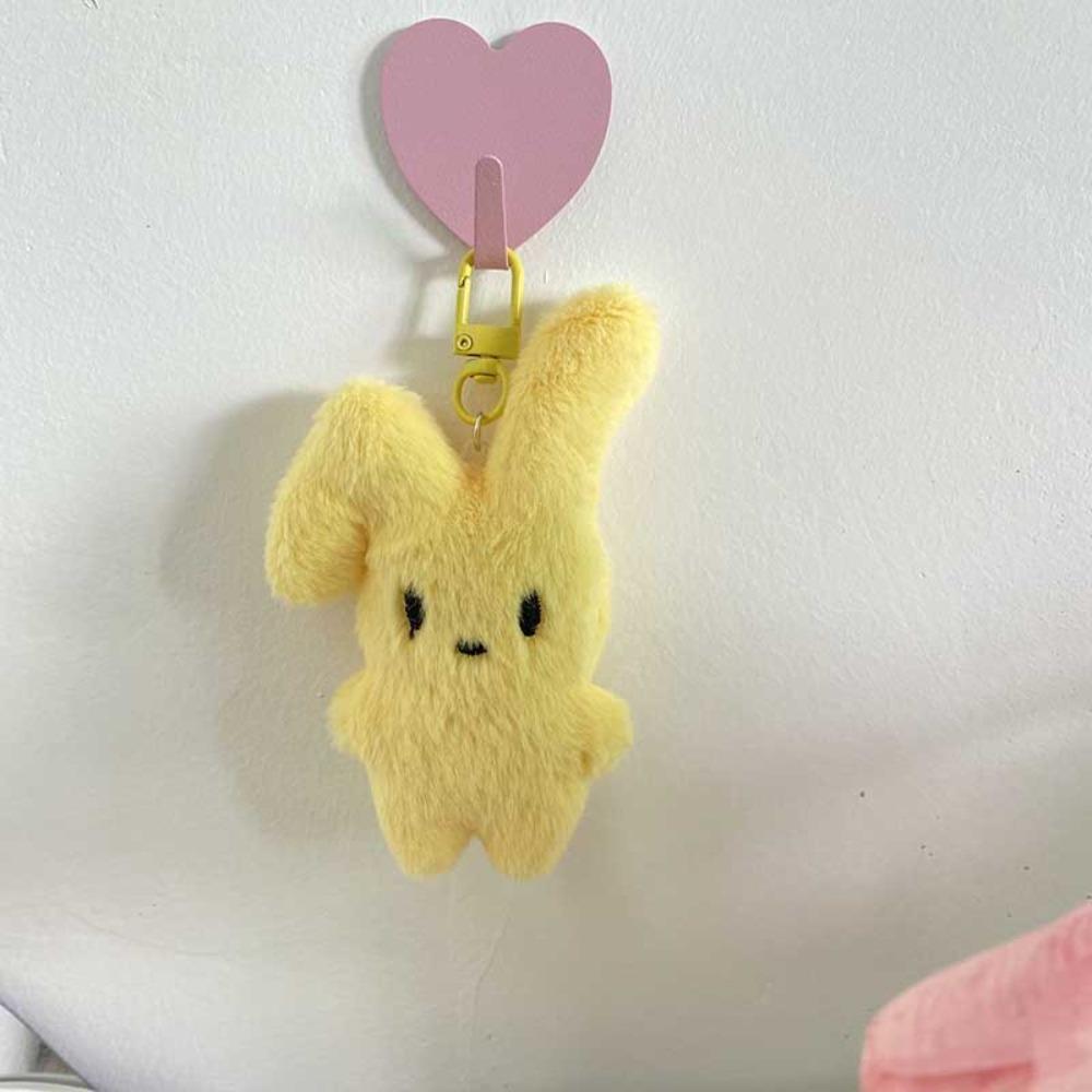 Rabbit Plush Toy Keychain Fluffy Sweetheart Pink Cartoon Keychain Cute Stuffed Toy Couple Keychain Backpack Car Key Pendant