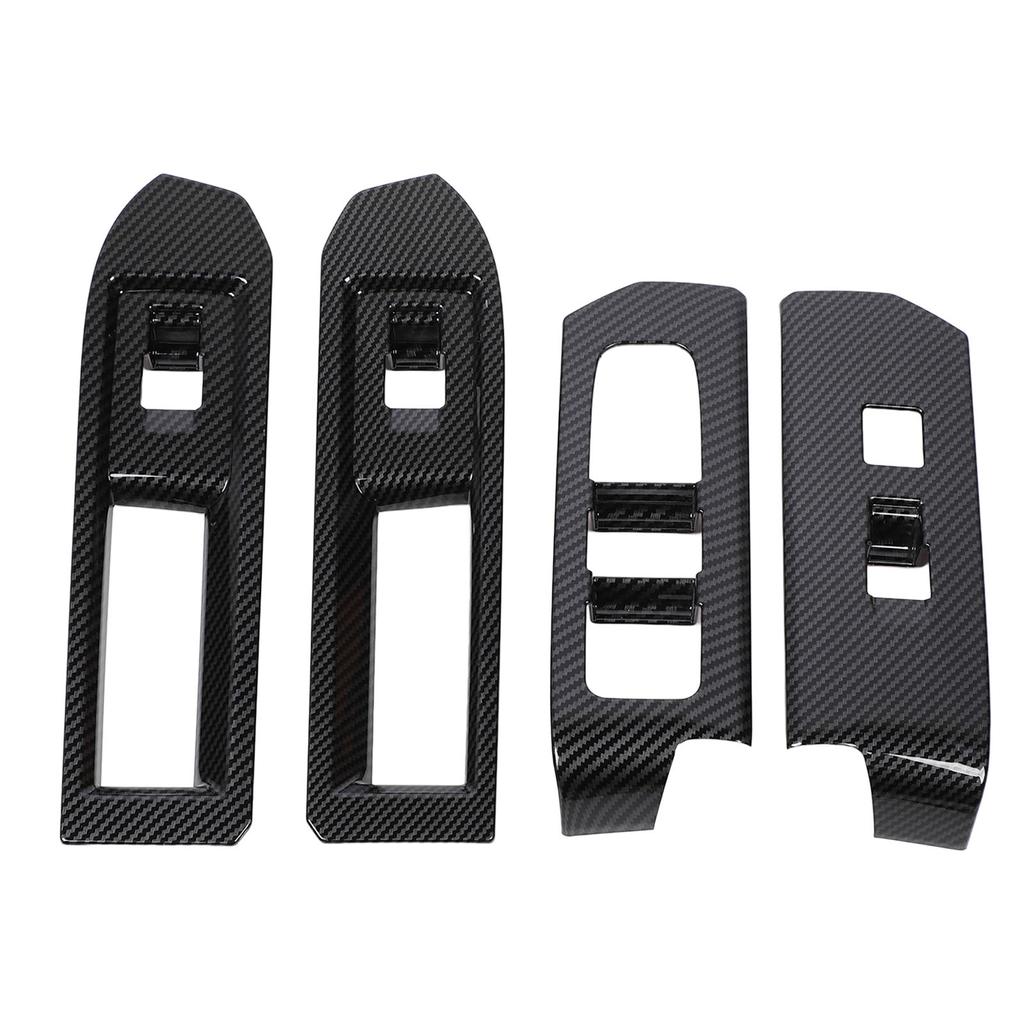 4pcs Window Switch Panel Cover Trim Carbon Fiber Style Interior Decoration Window Control Panel Trim for Tacoma 2024