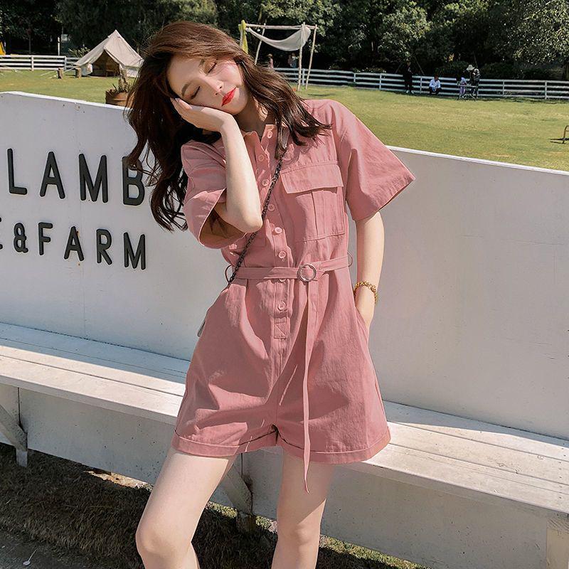 2026 Summer Women s Loose Korean Jumpsuit - Internet Celebrity Style S розовый