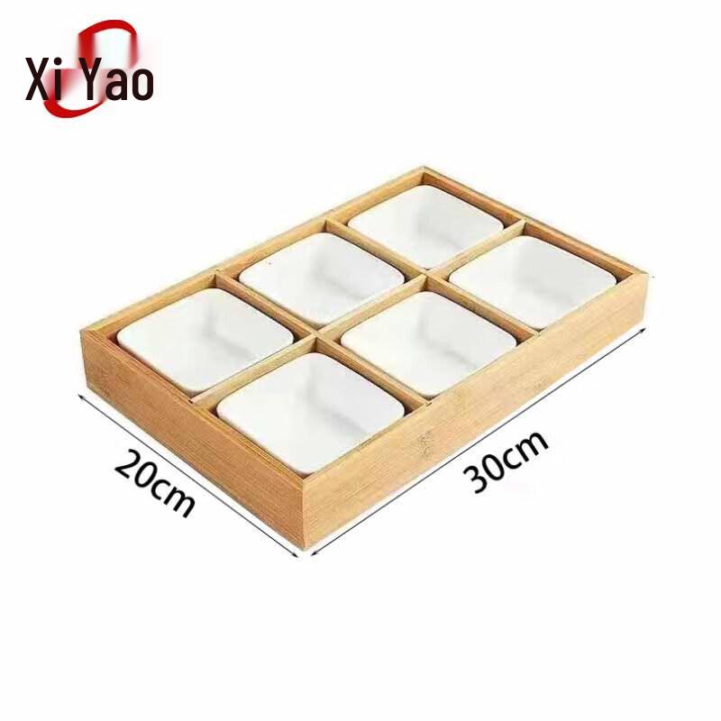 Xi Yao Wooden Multi-Compartment Serving Tray