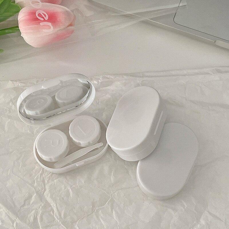 Effen Kleur Meisjes Contactlenzen Box Lens Case Vrouwen Draagbare Leuke Brillenkoker Houder Ogen Care Tools Kit Set Container