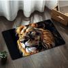 Black Lion Patterned Entrance Mat Men's Room Decoration Living Room Carpet Bathroom Anti Slip Rug Home Decoration