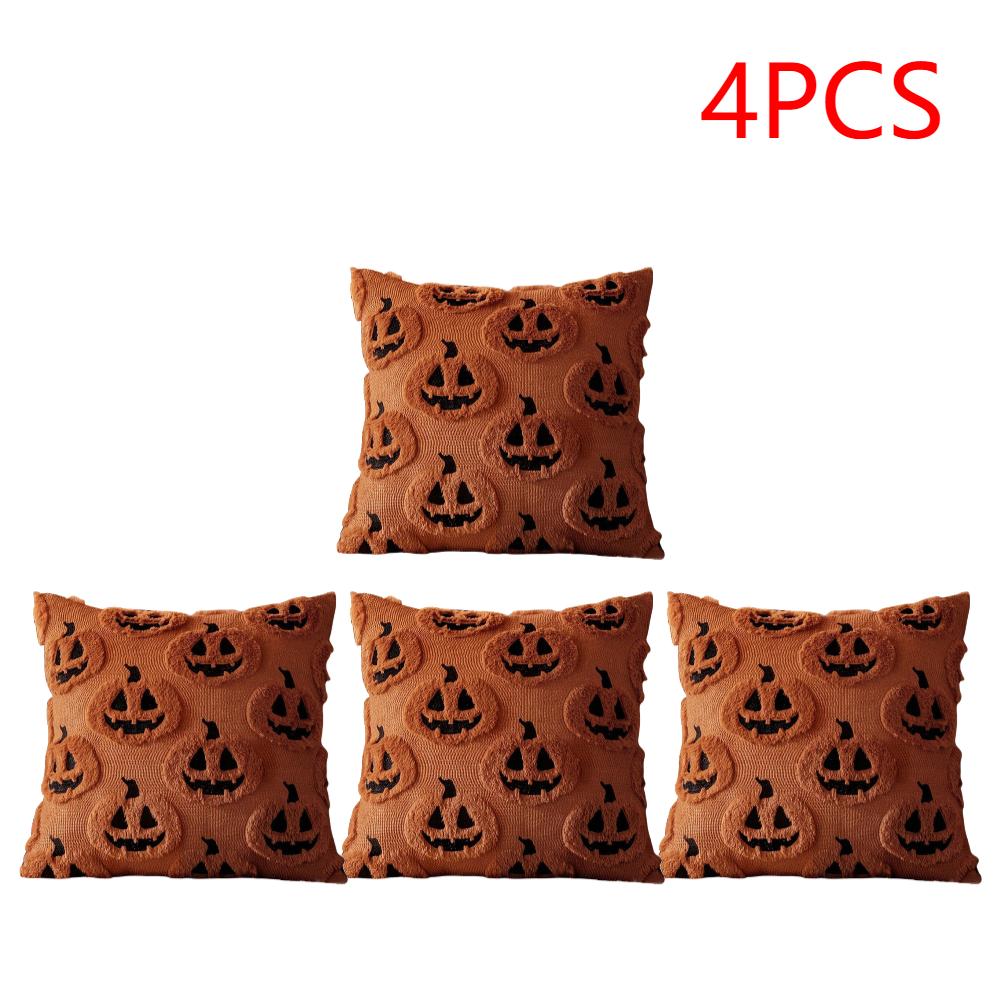 1-4PCS 45x45cm Ghost Pumpkin Pillowcase Pumpkin Cushion Cover Halloween Throw Pillow Cover Halloween Party Decoration