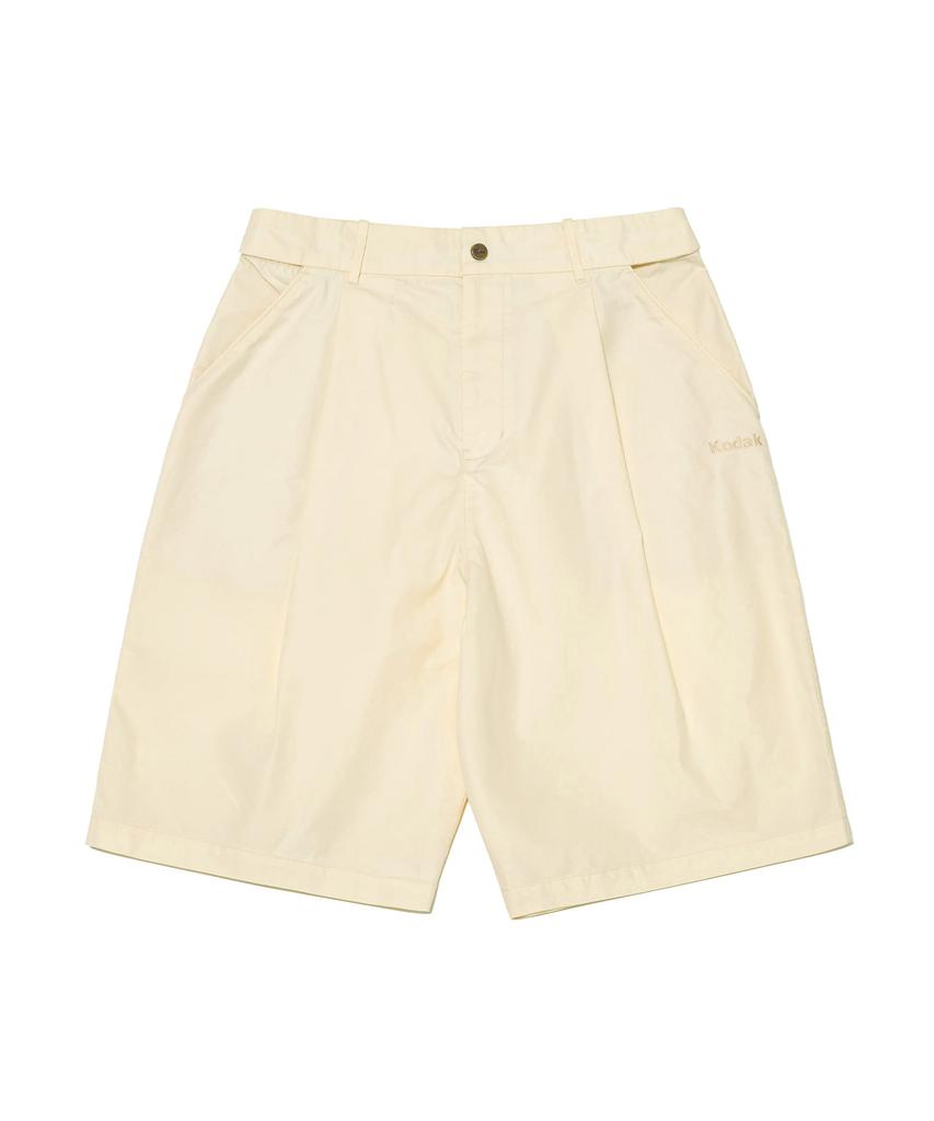 KODAK Mailer Knee-Length Garment-Washed Bermuda Pants Ivory