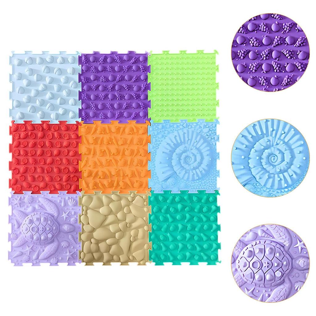 Massage Game Mat Sensory Tiles Floors for Autism Room Kids Adult 8Pcs
