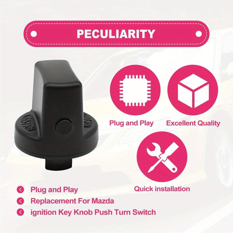 Ignition Key Knob Push Turn Switch and Ert Set for Mitsubishi Lancer 2008-2017 for Outlander 2007-2013 Replace 4408A167